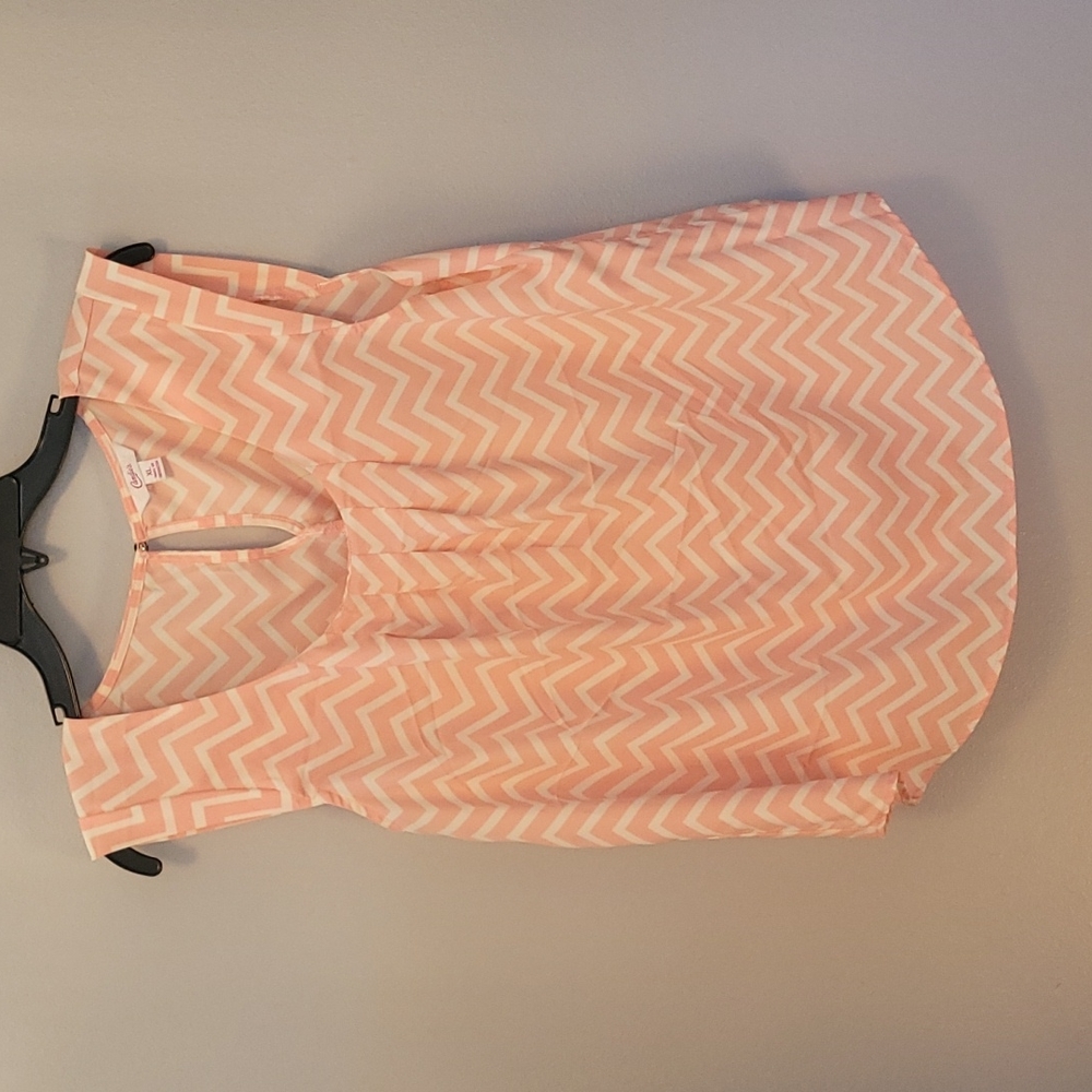 Candies Women’s Cap Sleeve Chevron Blouse  | Size XL